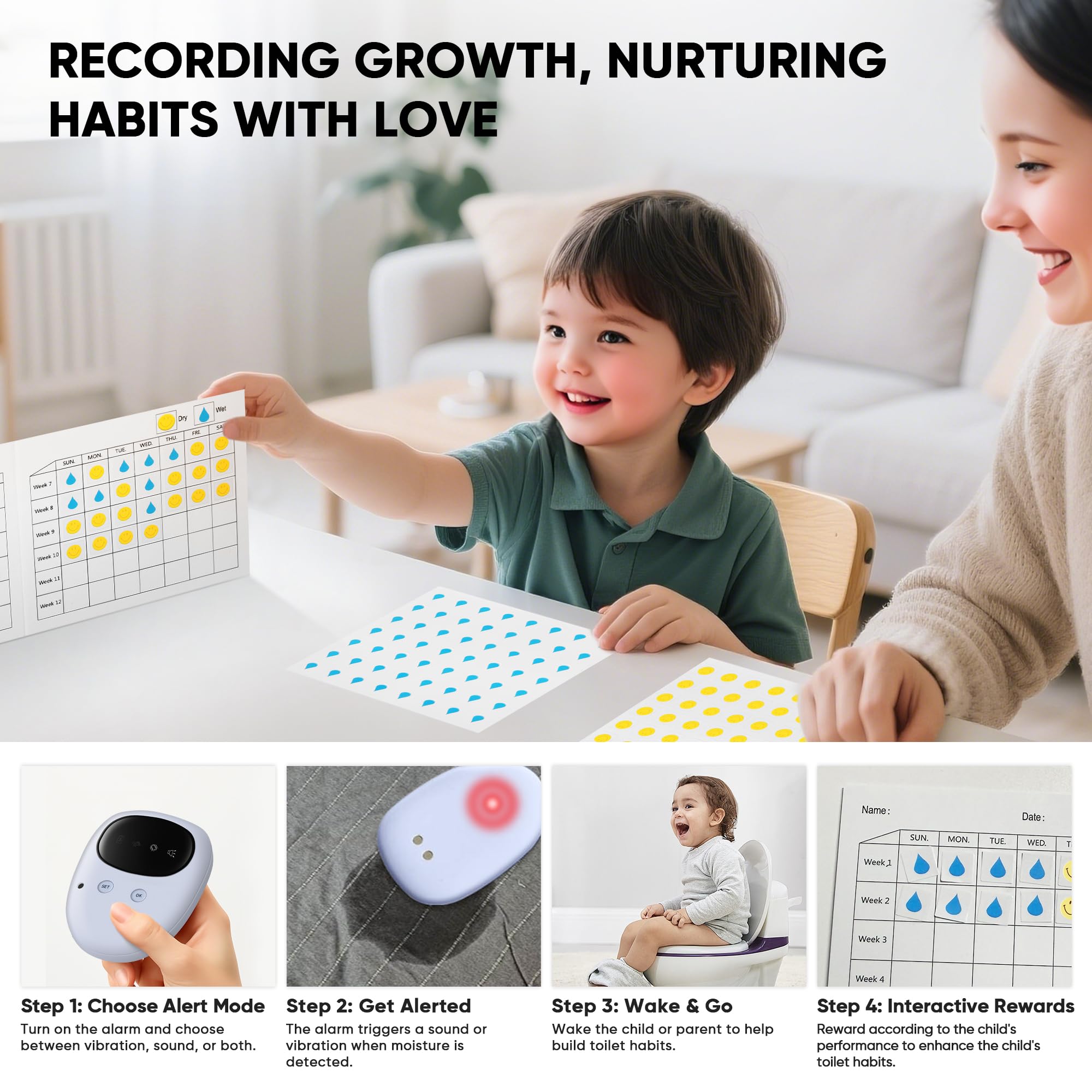 ReYang 12-week tracking chart helps visualize dry-night progress.