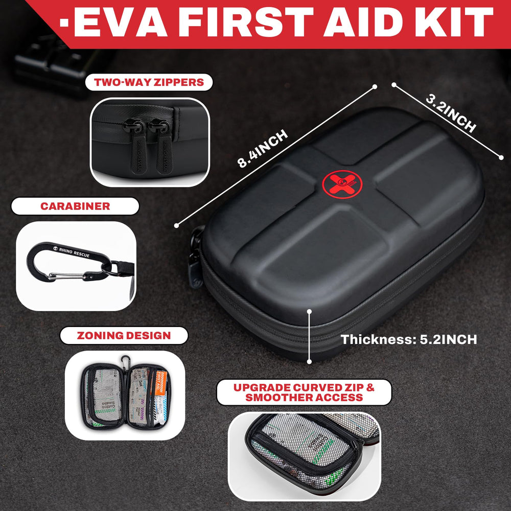 RHINO RESCUE EVA kit compact size fits bags, bikes, trips.