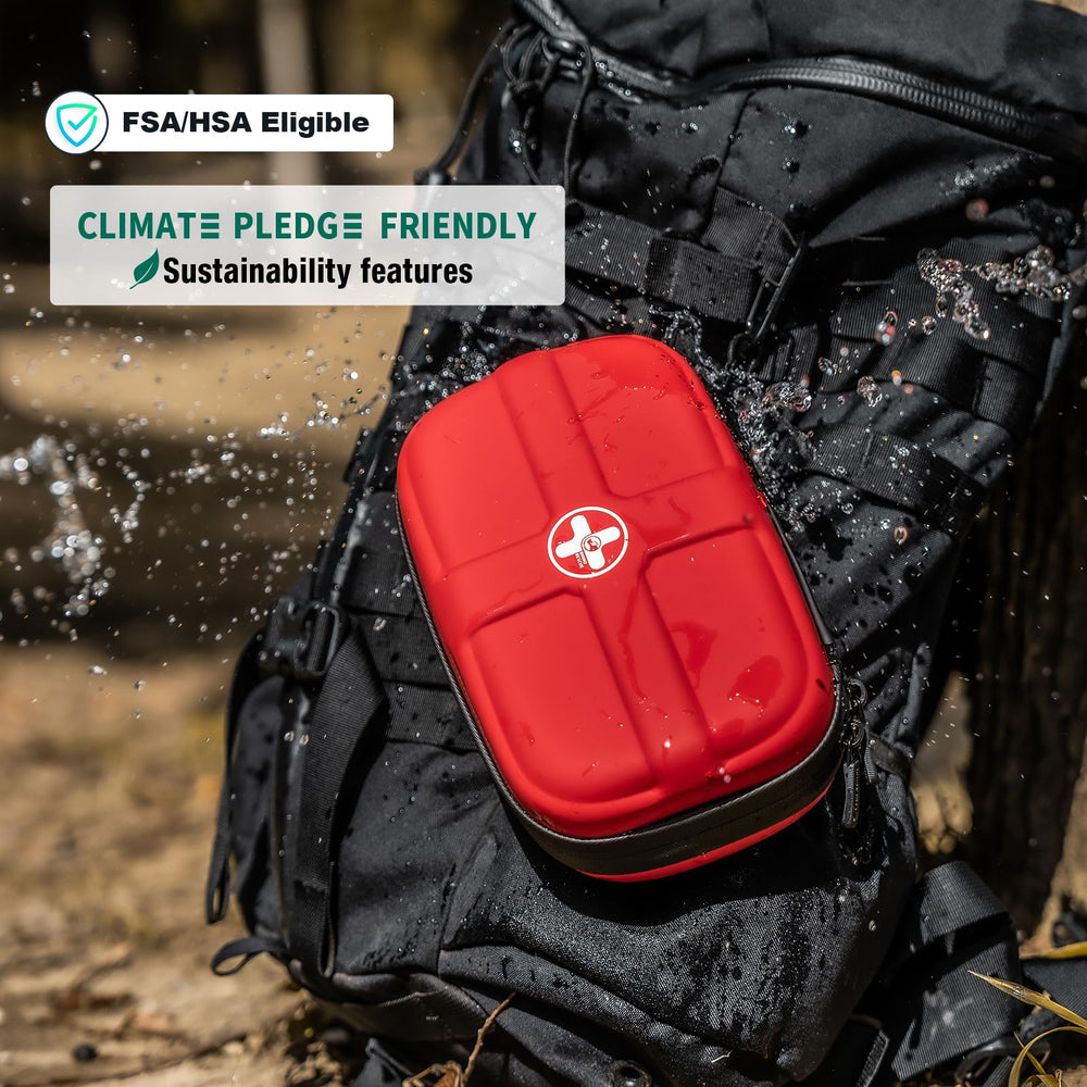 RHINO RESCUE EVA kit with carabiner for easy transport.