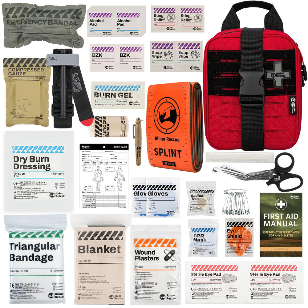 RHINO RESCUE IFAK kit open showing organized compartments for fast access