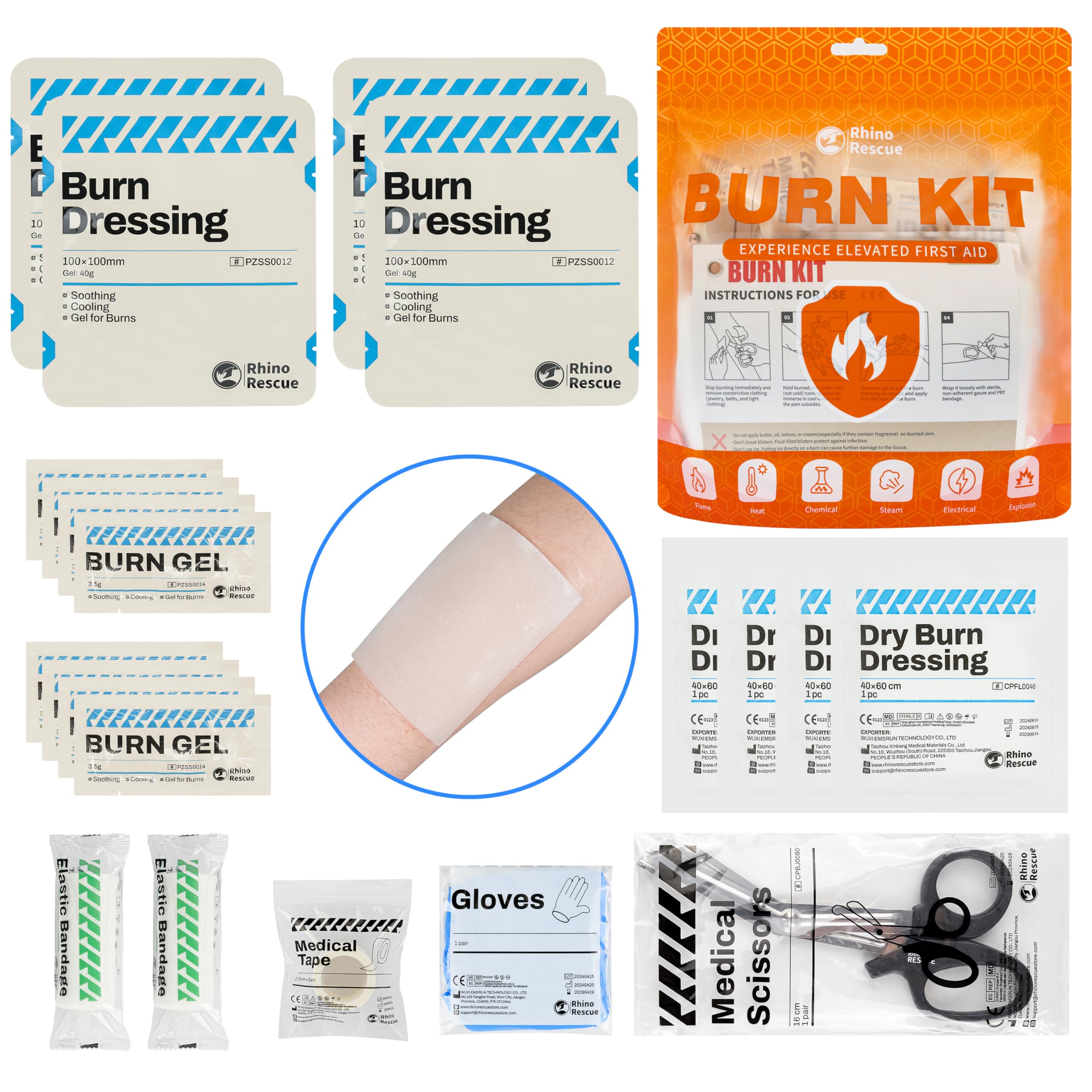 Rhino Rescue nitrile gloves for sterile protection during care.