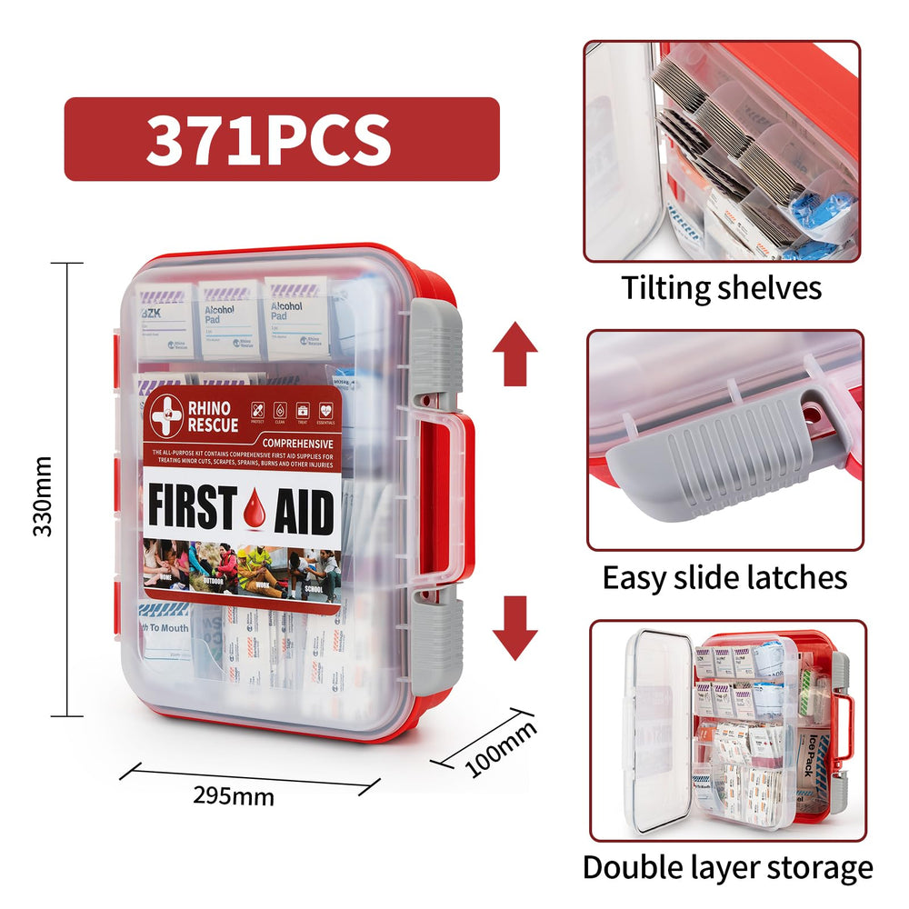 Rhino Rescue organized compartments with tilting shelves for fast retrieval.