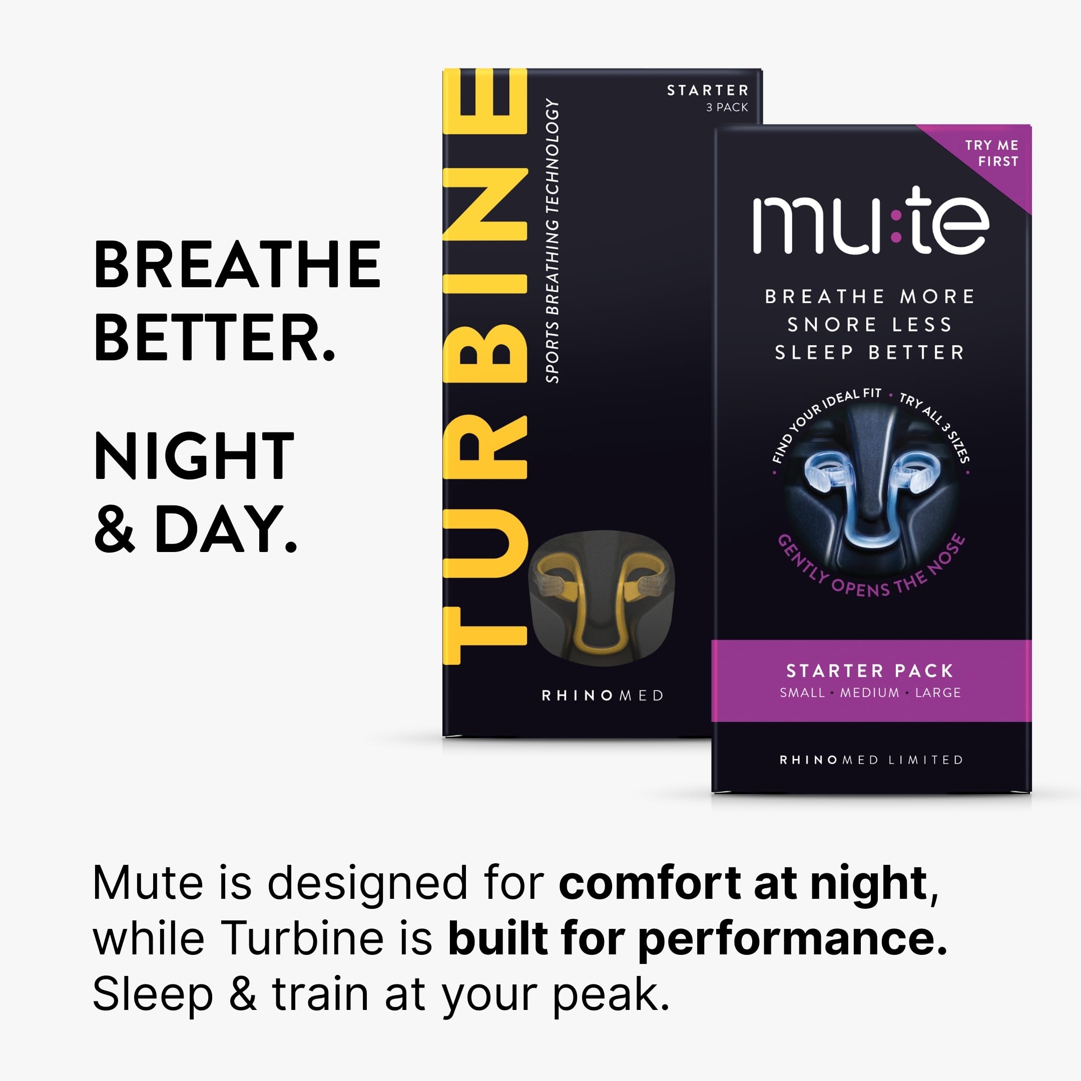Rhinomed Mute discreet design offers barely-visible wear for sleeping.