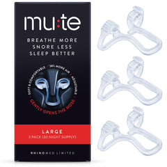 Rhinomed Mute large-pack front view showing the 3-pack for better sleep
