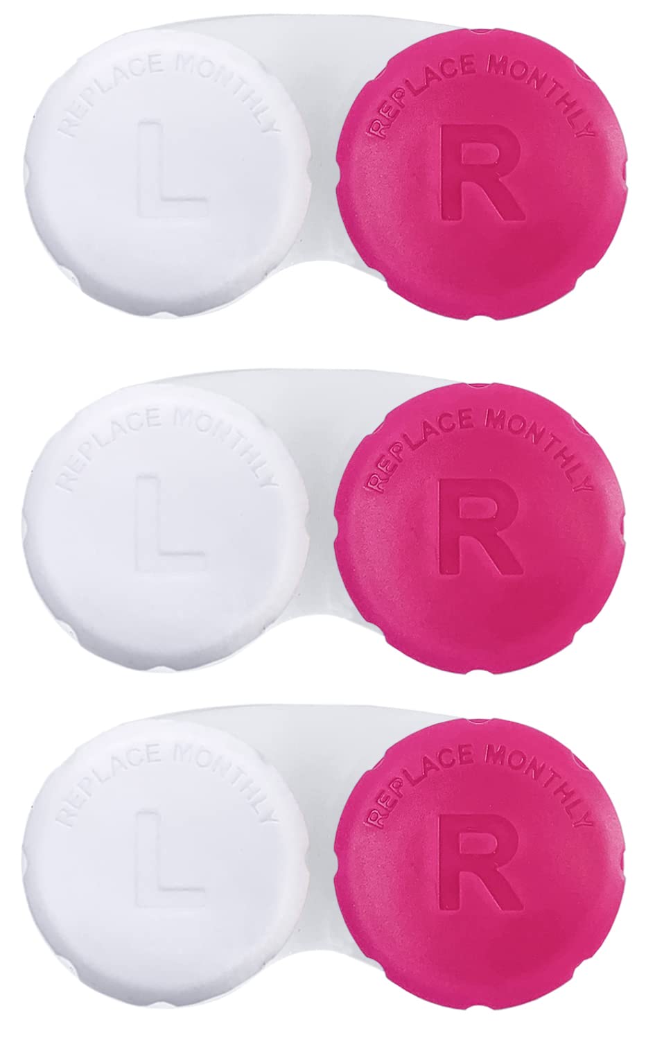 RHUI estuche lentes contacto rosa para viaje, almacenamiento seguro y práctico.