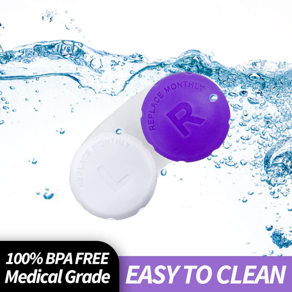 RHUI tapas letras L y R estuche lentes gris: evita confusión.