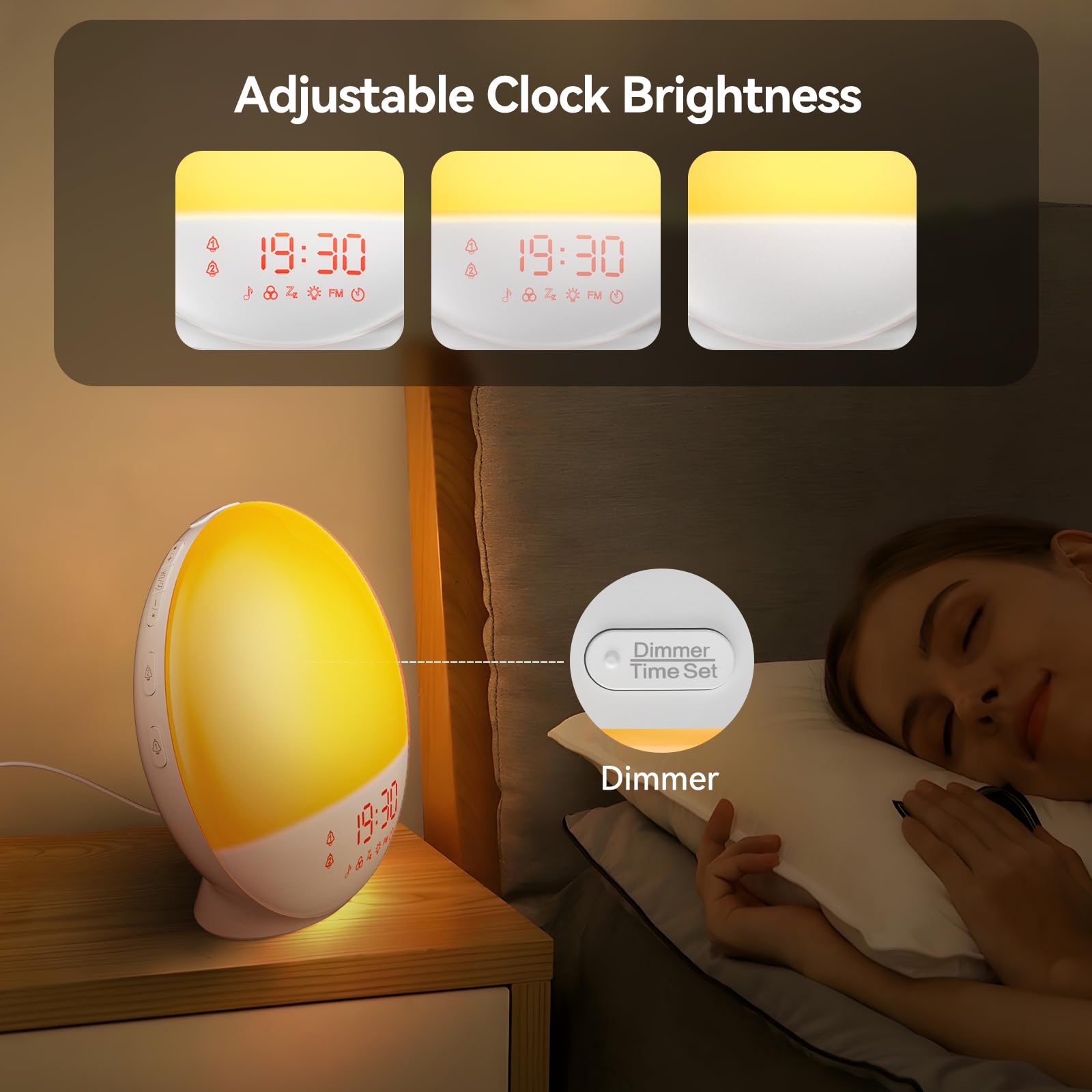 RICIAL compact, sleek wake up light design for small spaces