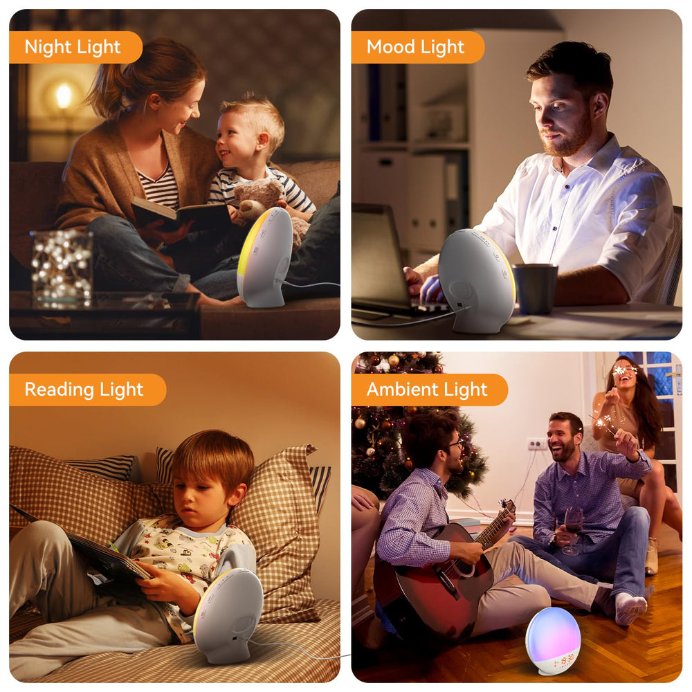 RICIAL 5-in-1 mood lamp combines lamp, alarm, light, and sound