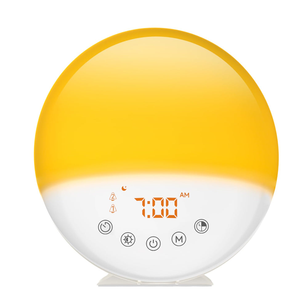 RICIAL Wake Up Light front view showing gentle sunrise for a smoother morning.