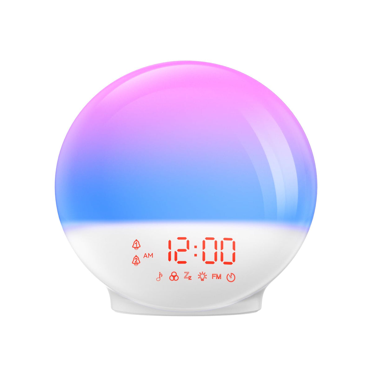RICIAL wake-up light with sunrise simulation gently brightens mornings for a refreshing start