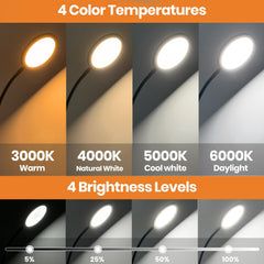 RICIAL lamp tilted for adjustable angle and precise lighting for tasks