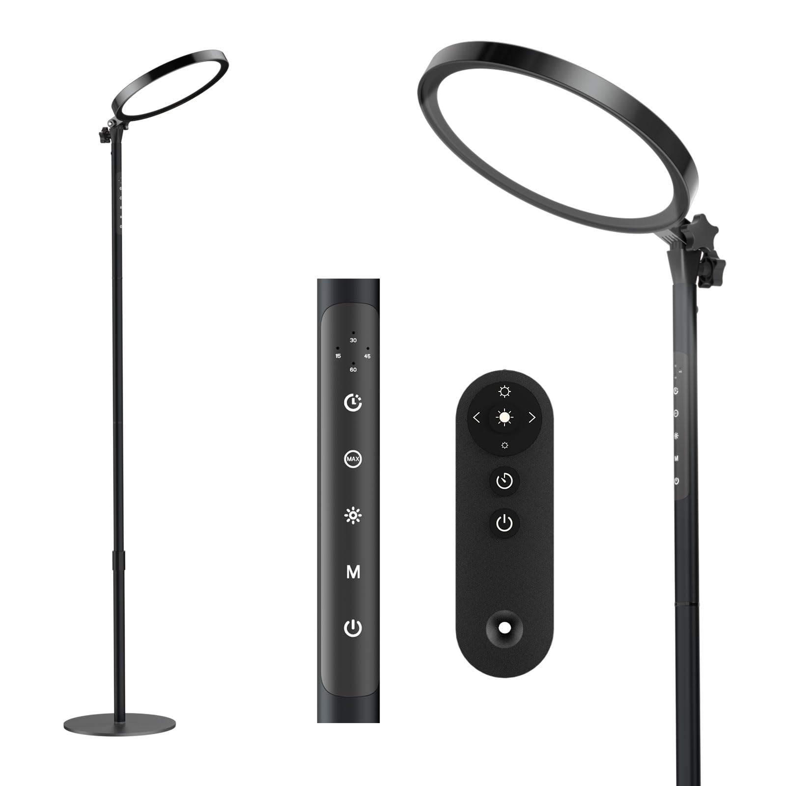 RICIAL light therapy lamp with a 12-inch panel delivering broad, safe daylight benefits