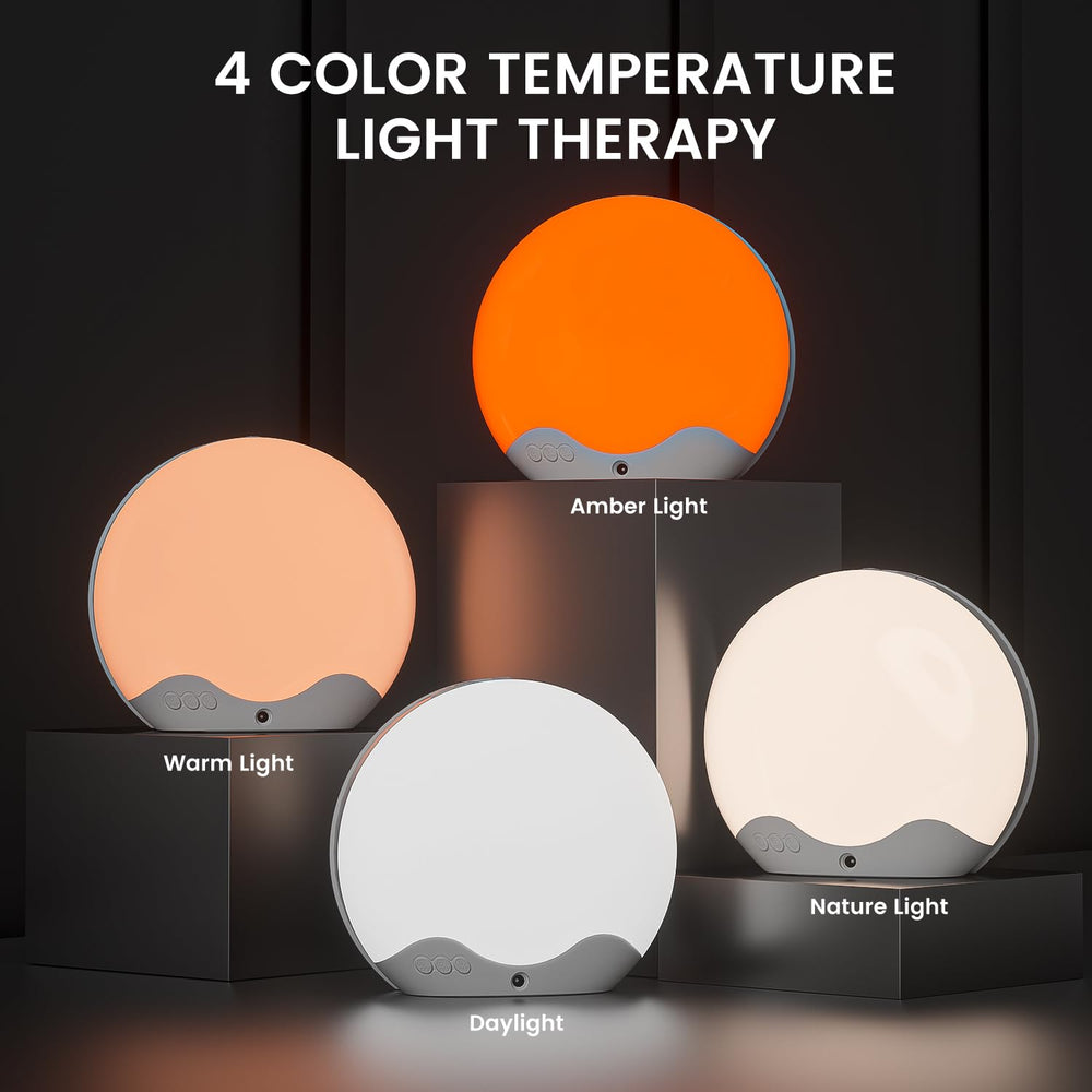 RICIAL sleep aid mode with sunset simulation promotes relaxing bedtime.