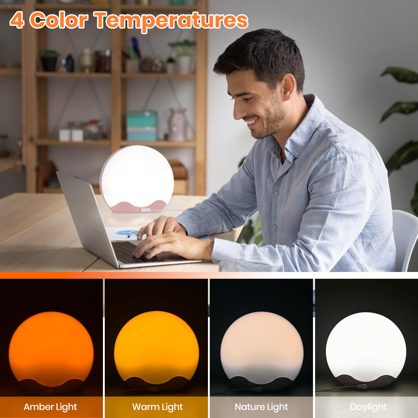 RICIAL Wake Up Light dual alarms ideal for households with different schedules.