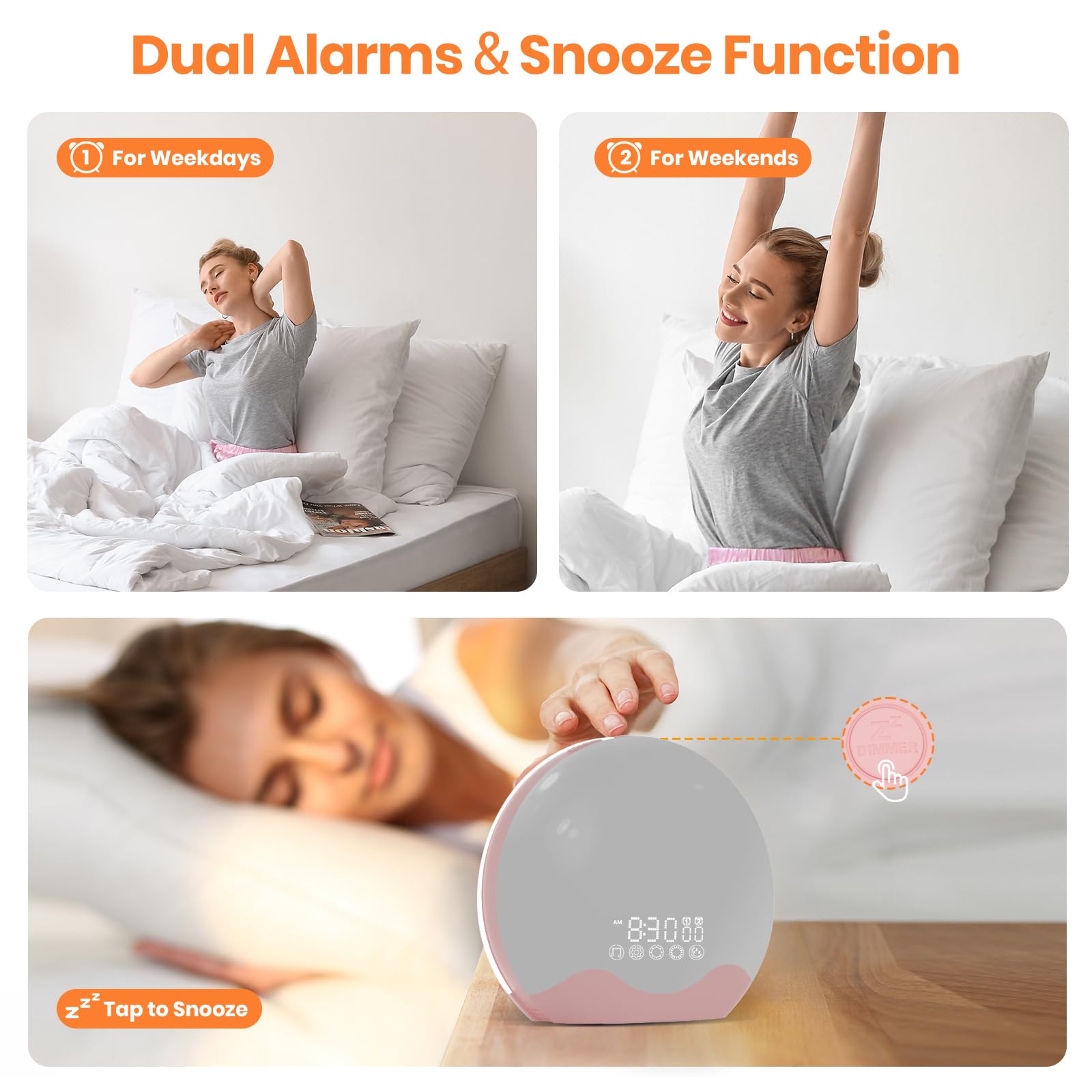 RICIAL Wake Up Light sleep aid with white noise and color options.