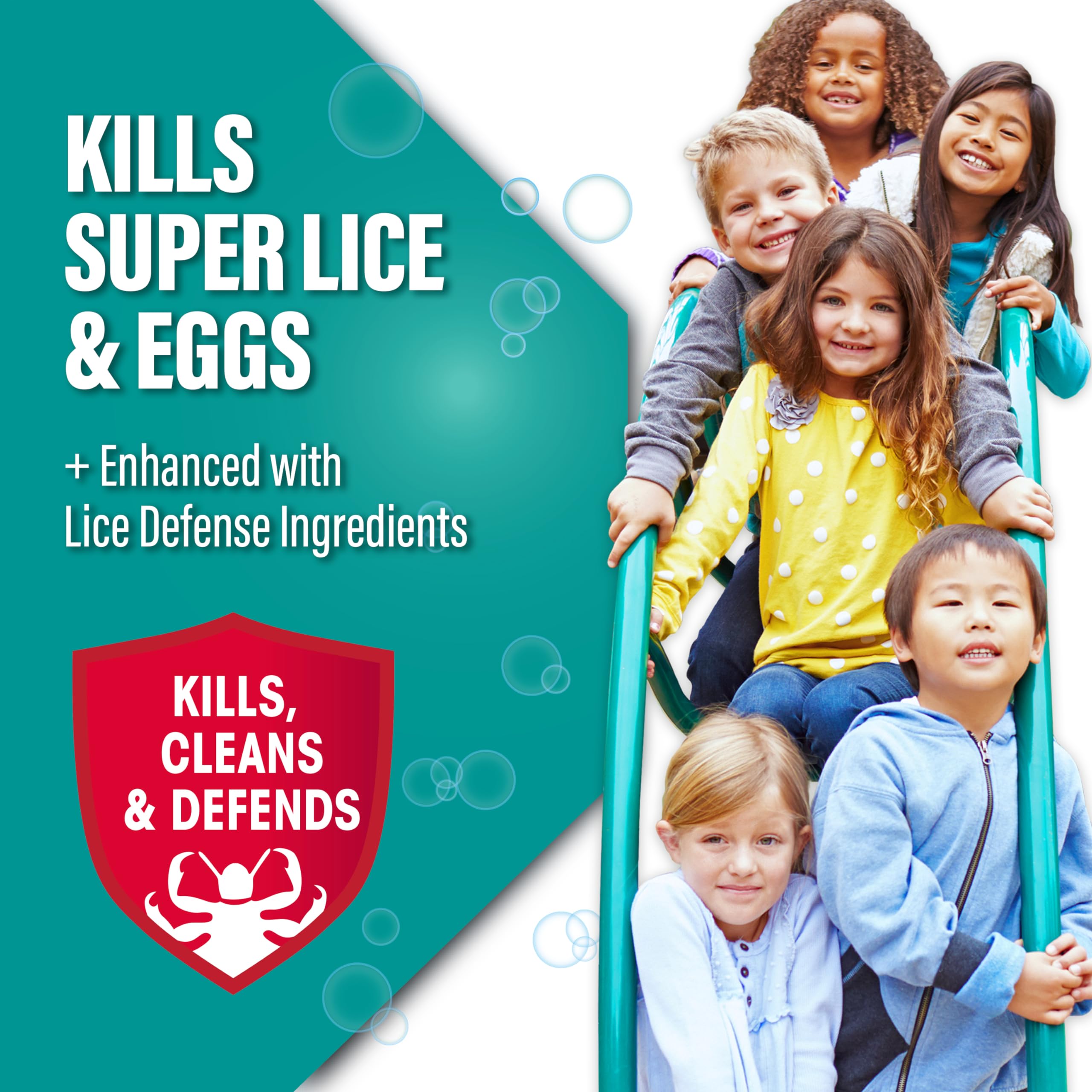 RID Super Max Advanced Shampoo packaging highlights pesticide-free, child-safe formula