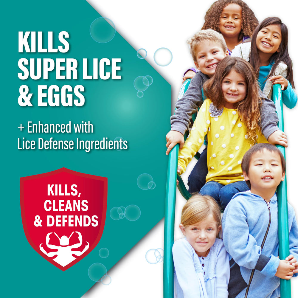 RID Super Max Advanced Shampoo packaging highlights pesticide-free, child-safe formula