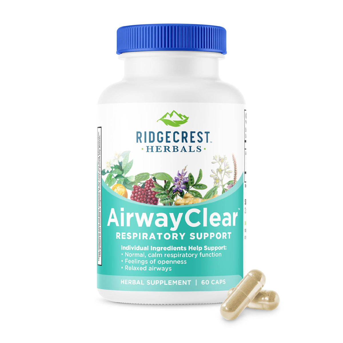 RidgeCrest AirwayClear bottle offering convenient lung support.