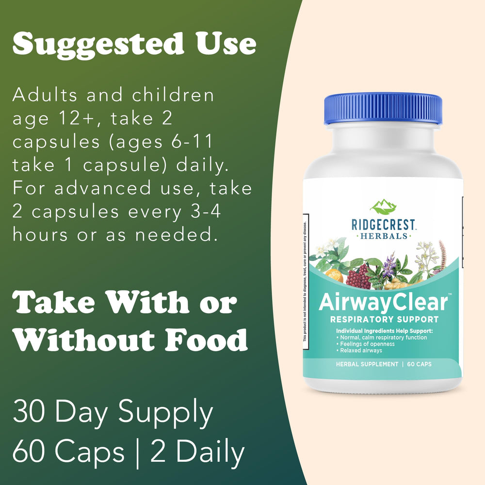 RidgeCrest AirwayClear herb blend close-up with perilla and ginger.