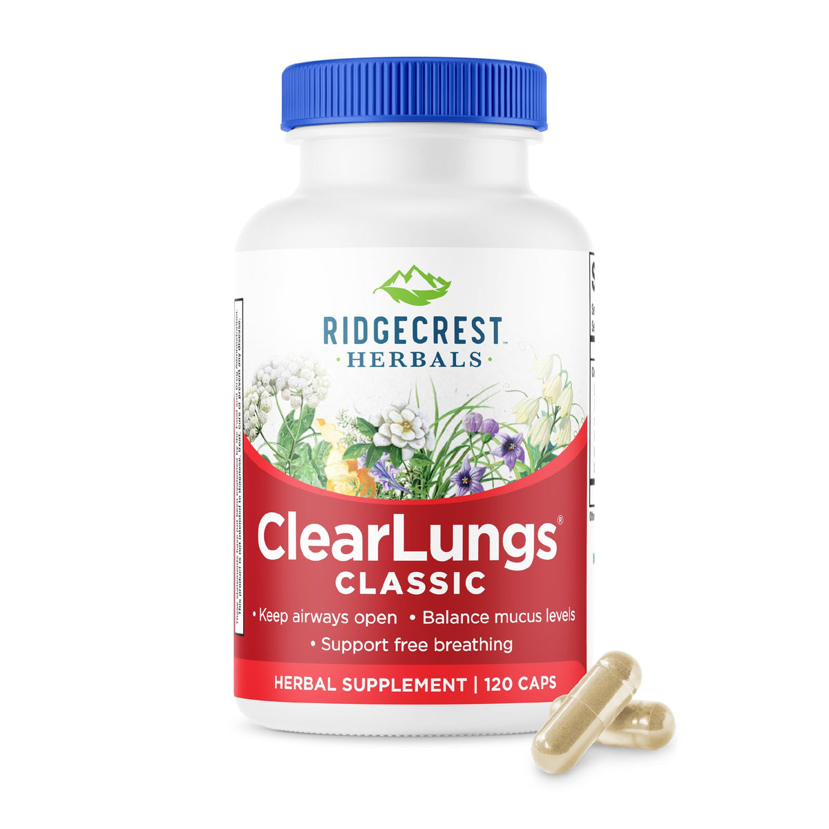 RidgeCrest ClearLungs Classic bottle for daily respiratory support