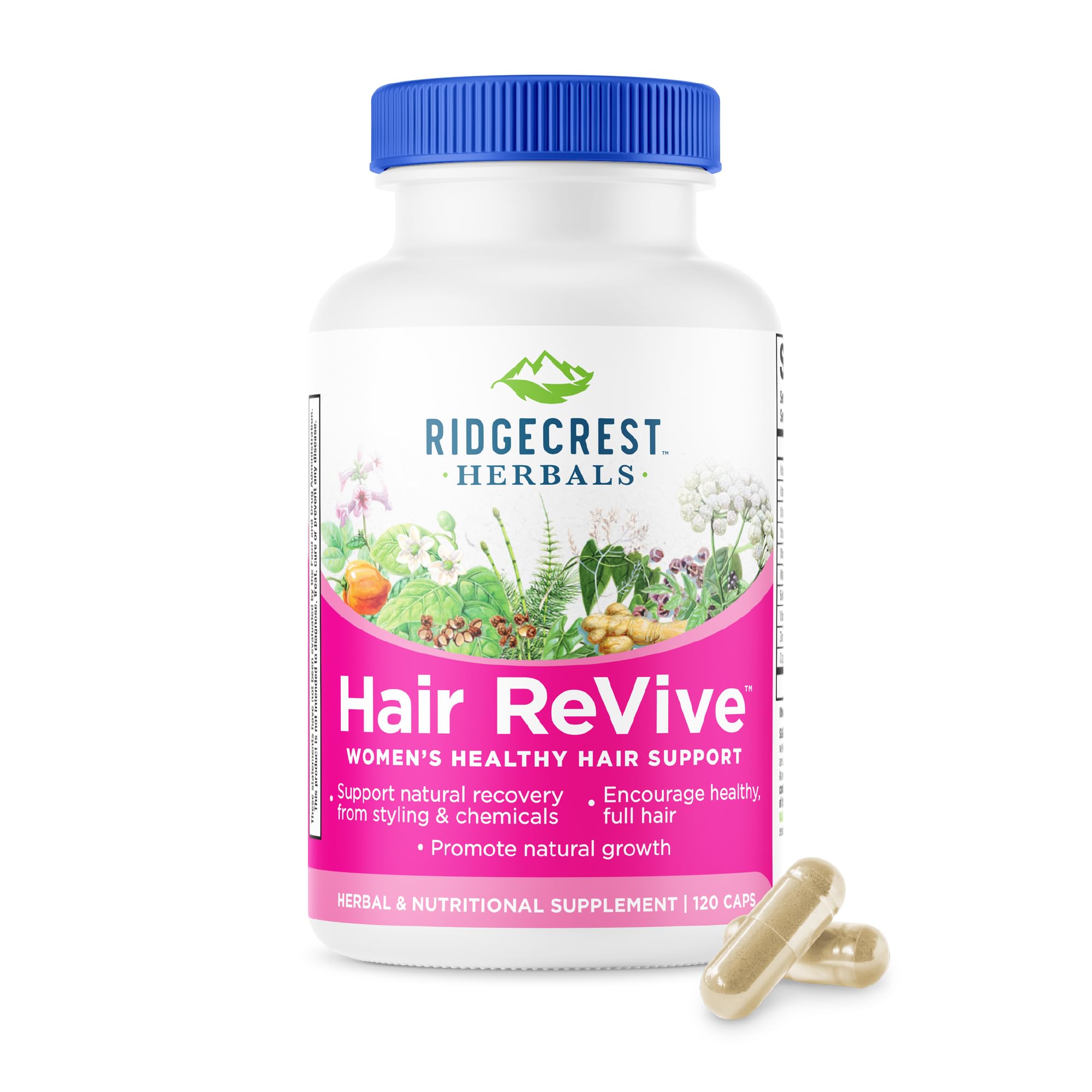 RidgeCrest Hair ReVive bottle with pour spout for easy daily use supporting hair health.