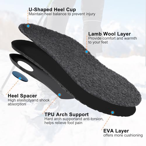 riemot women's arch support warm insoles - cushioned EVA layer cushions impact during walking