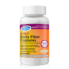 Right Remedies fiber capsules bottle on table supports daily digestive health.