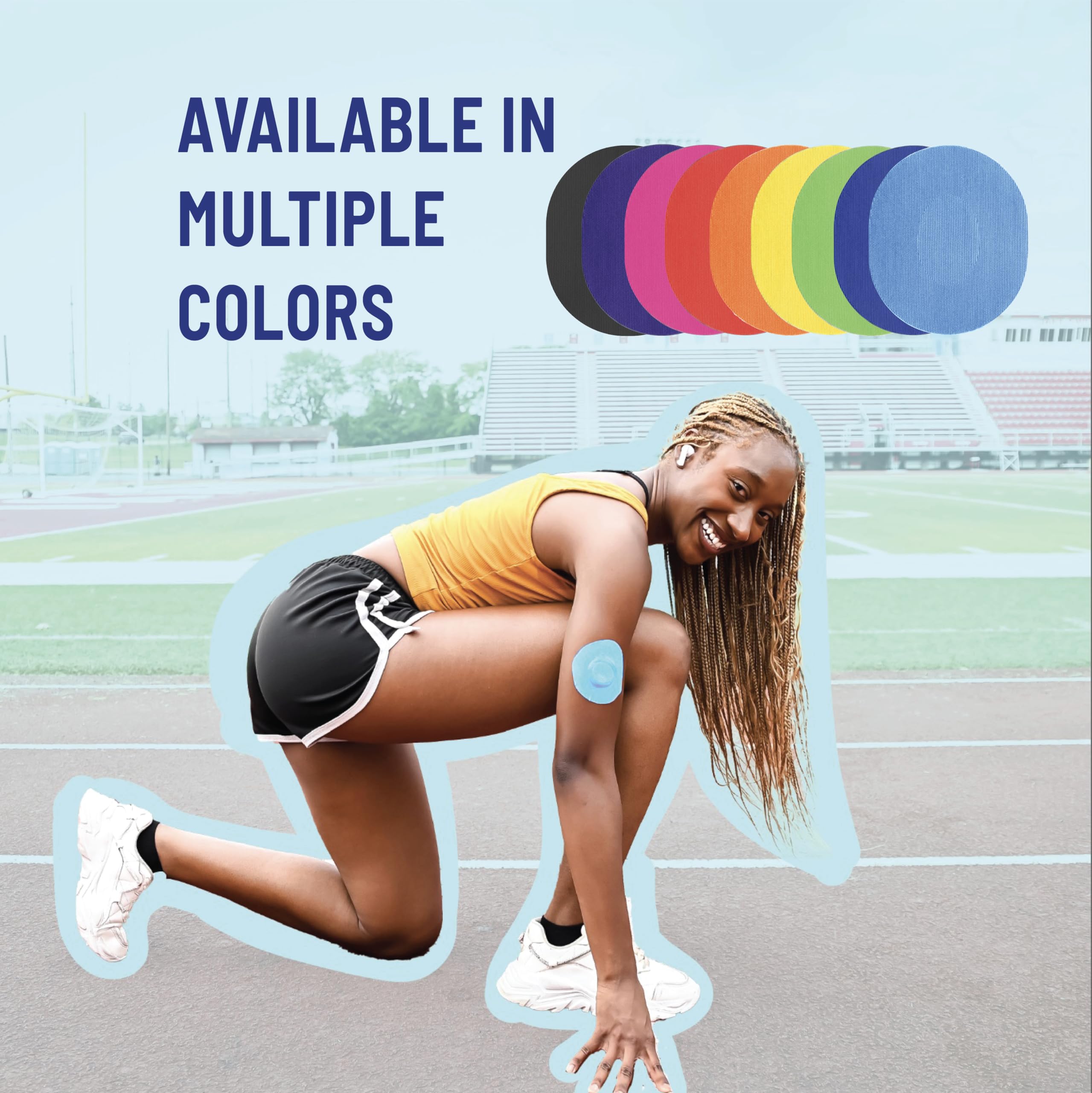 RightCare CGM Overpatches breathable fabric for comfortable wear during workouts
