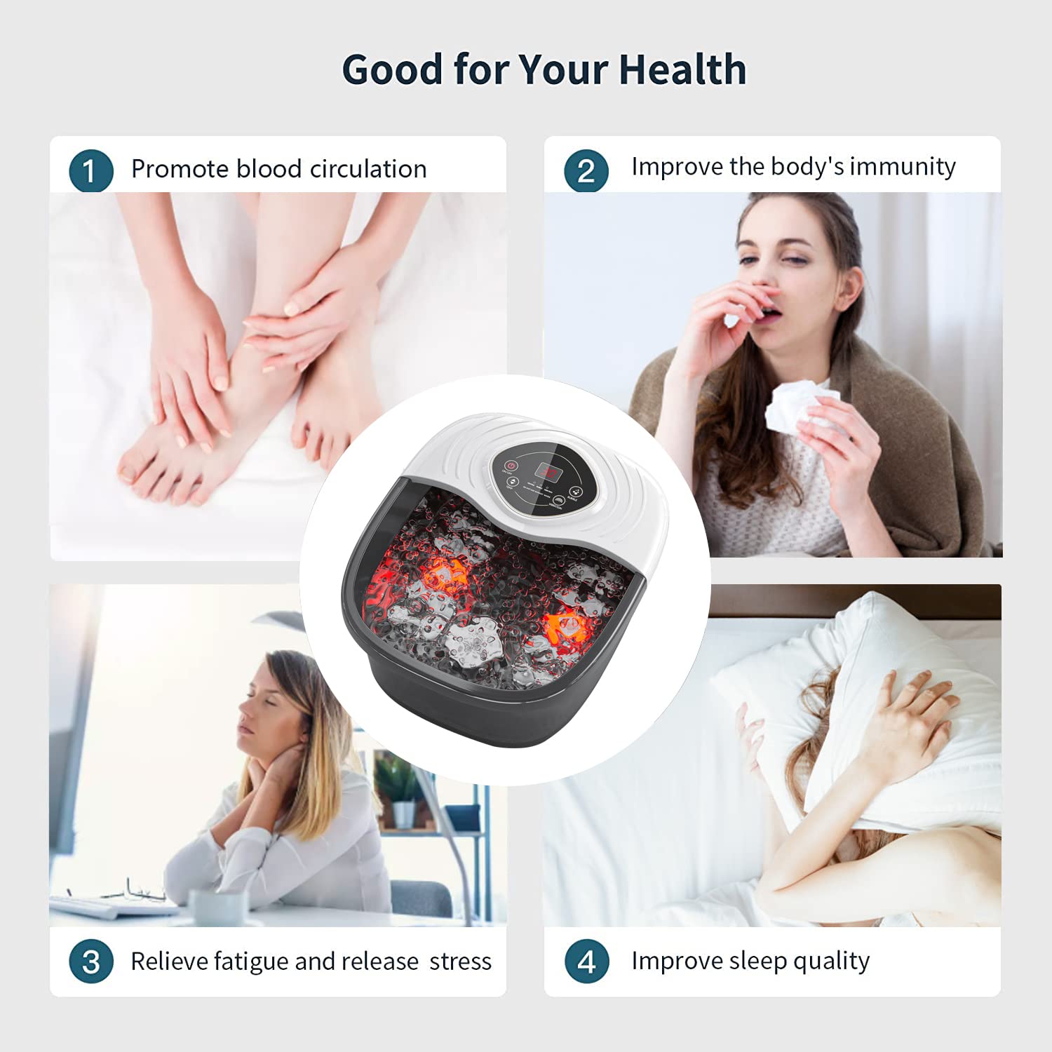 RIGHTMELL versatile foot spa designed for family use and shared enjoyment.