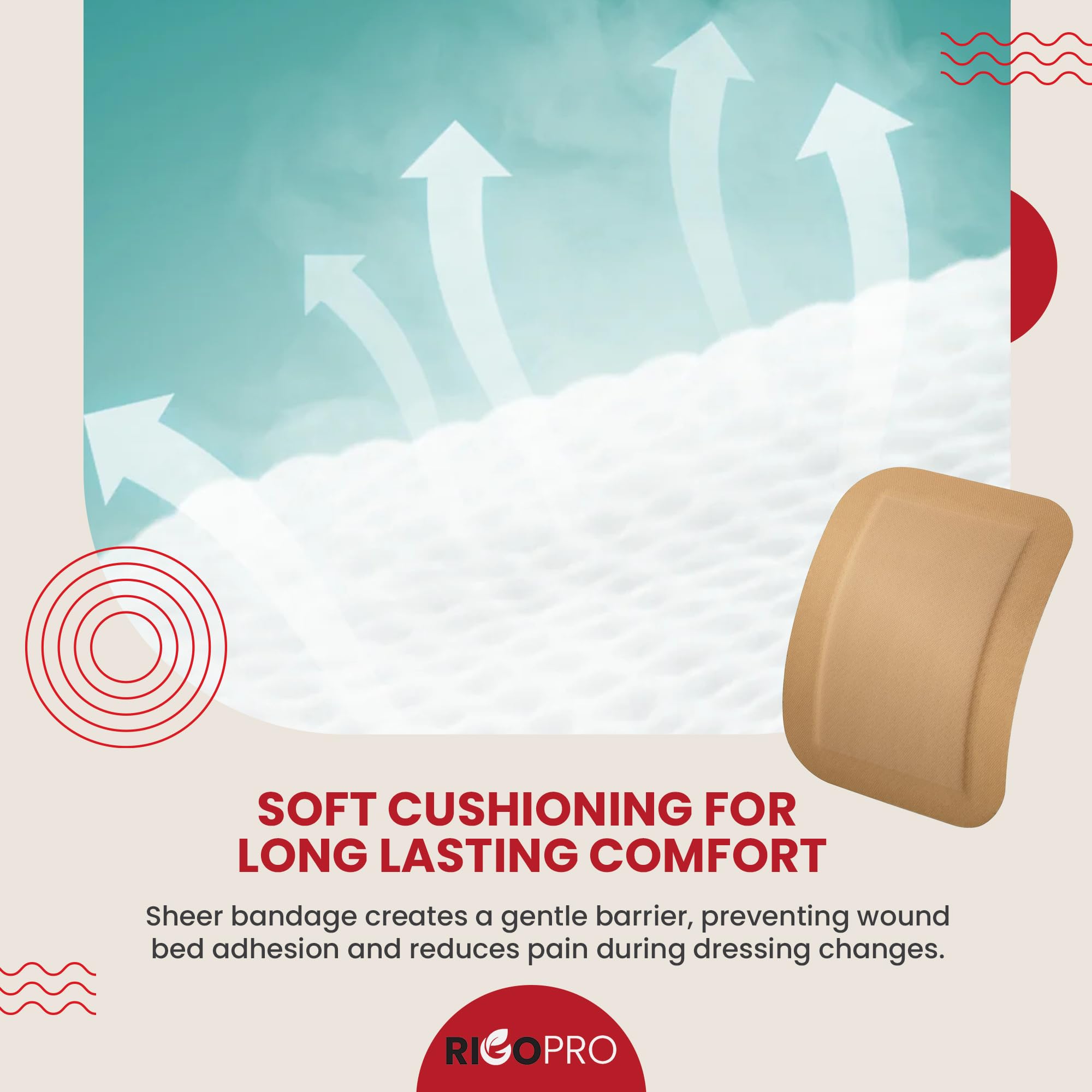 RIGO PRO breathable bandage design keeps wounds dry and comfortable.