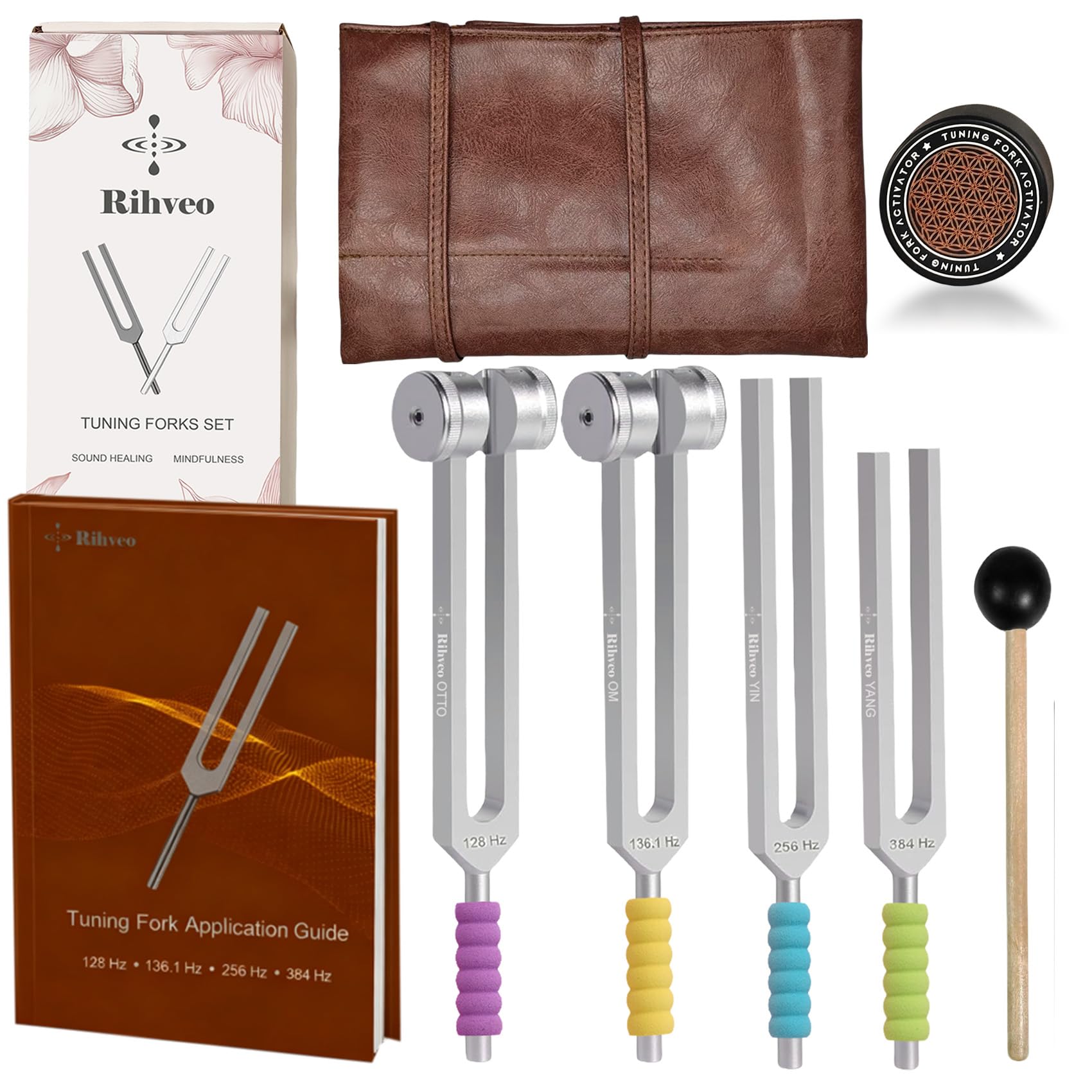Rihveo tuning forks 128Hz ready for resonance therapy in daily practice.