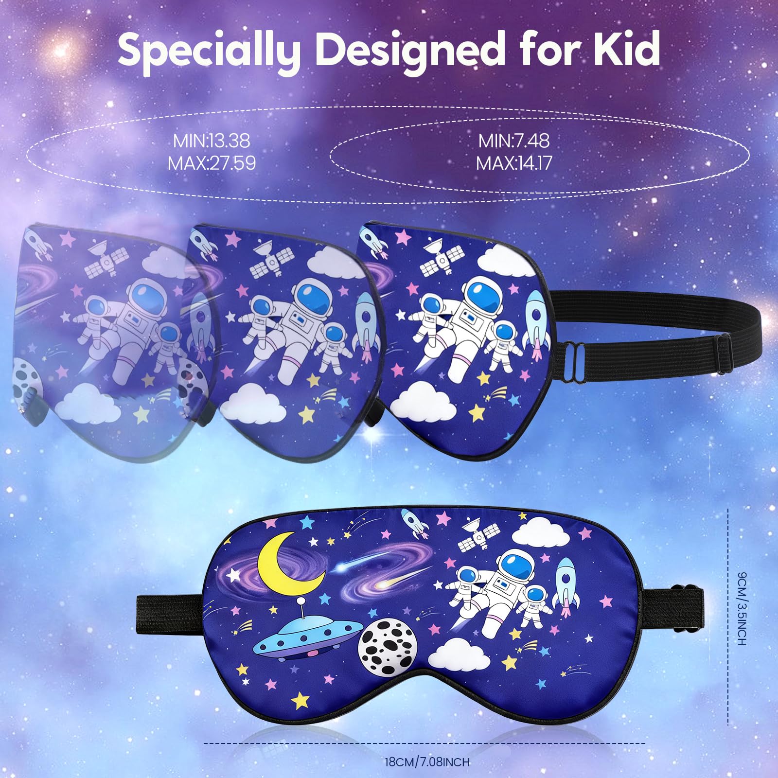 Riixazo sleep mask features adjustable strap for a secure, comfortable fit.