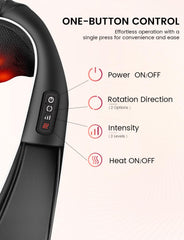 RIKE massager powered by home and car adapters for versatility.