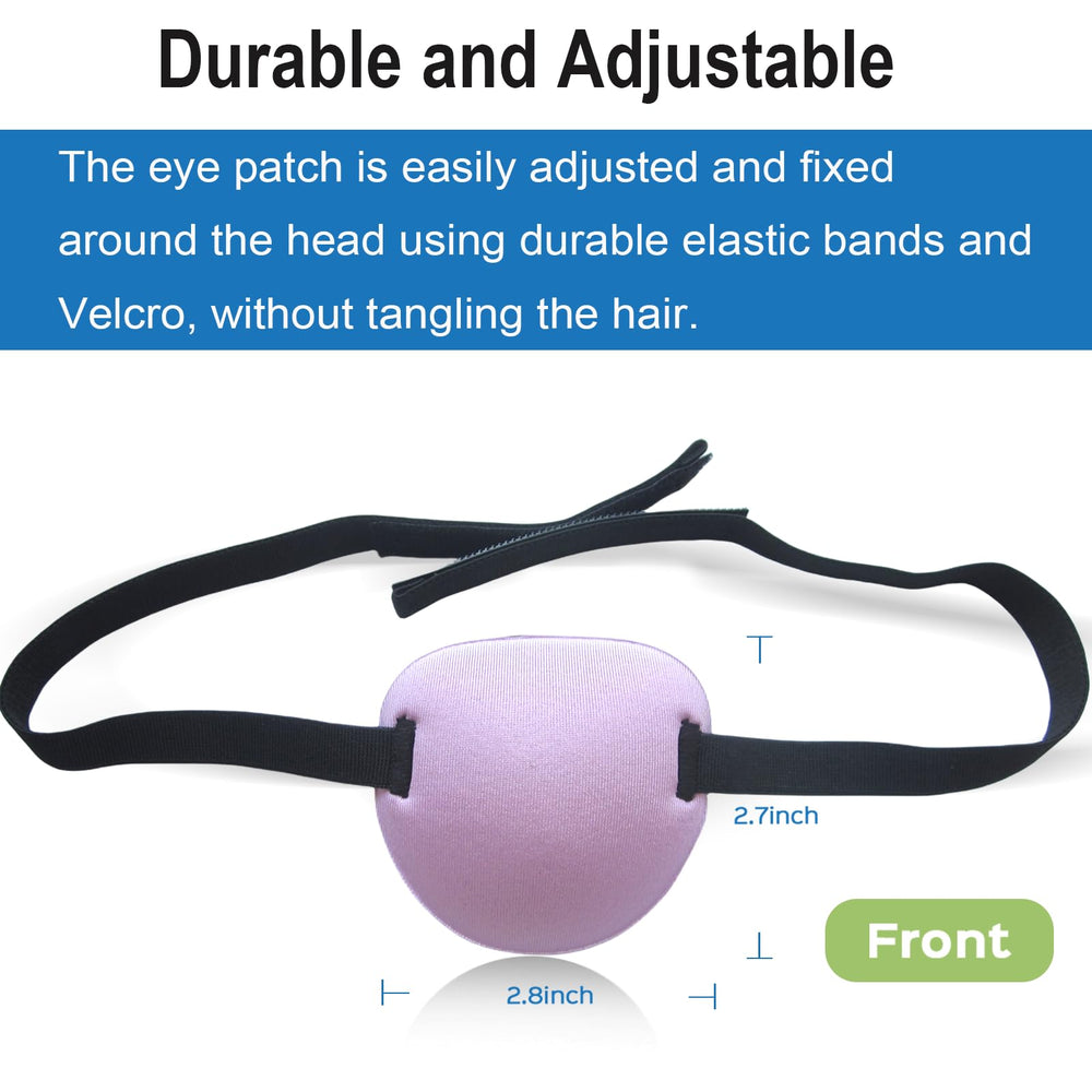 RIKEYO 2pc eye patches adjustable-strap-velcro for secure fit on all ages