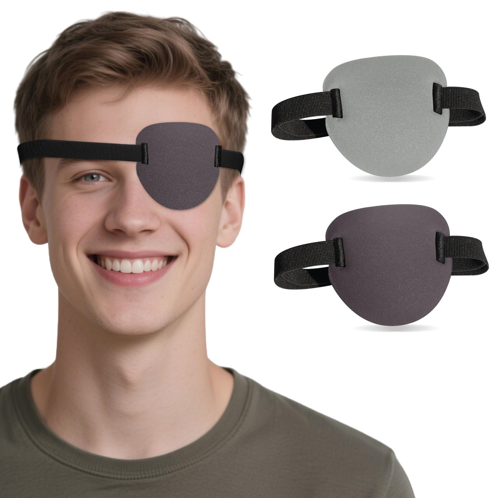 RIKEYO 3D eye patch in dark grey, comfortable wear for long sessions