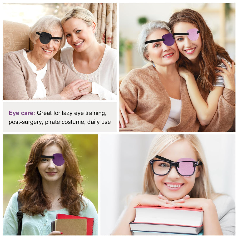 RIKEYO 3D eye patch purple back view featuring Velcro closure for a secure fit