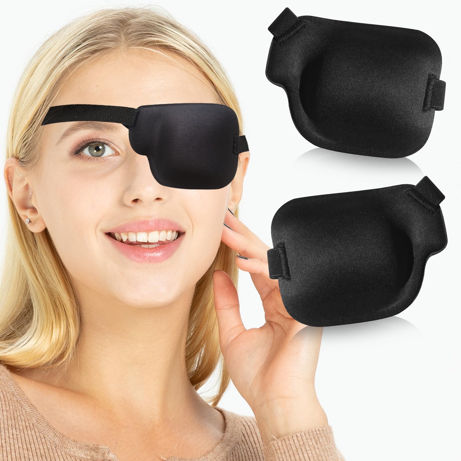 RIKEYO 3D eye patches for adults, left and right, with a comfortable fit