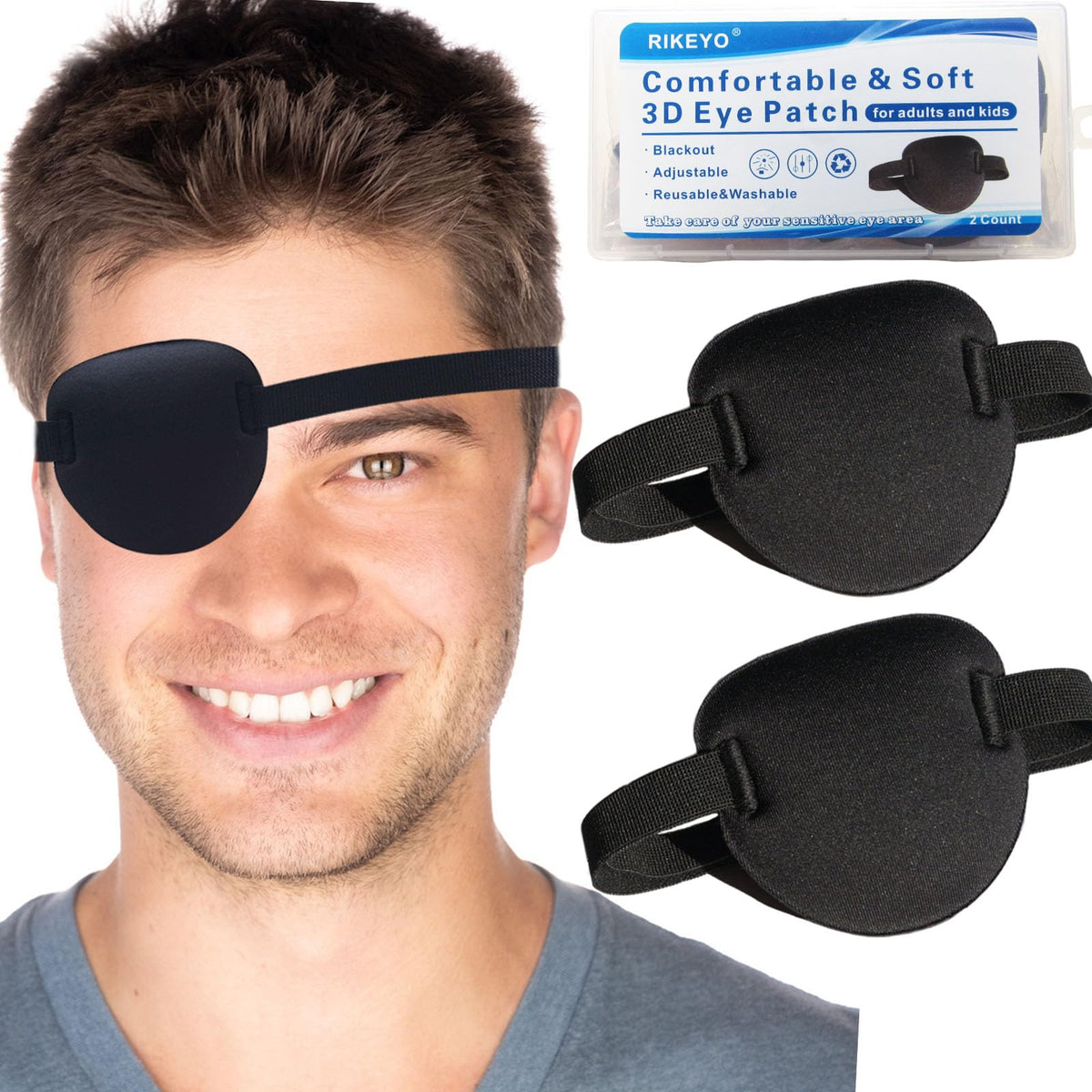 RIKEYO 3D-cut eye patch with concave inside for comfortable wear