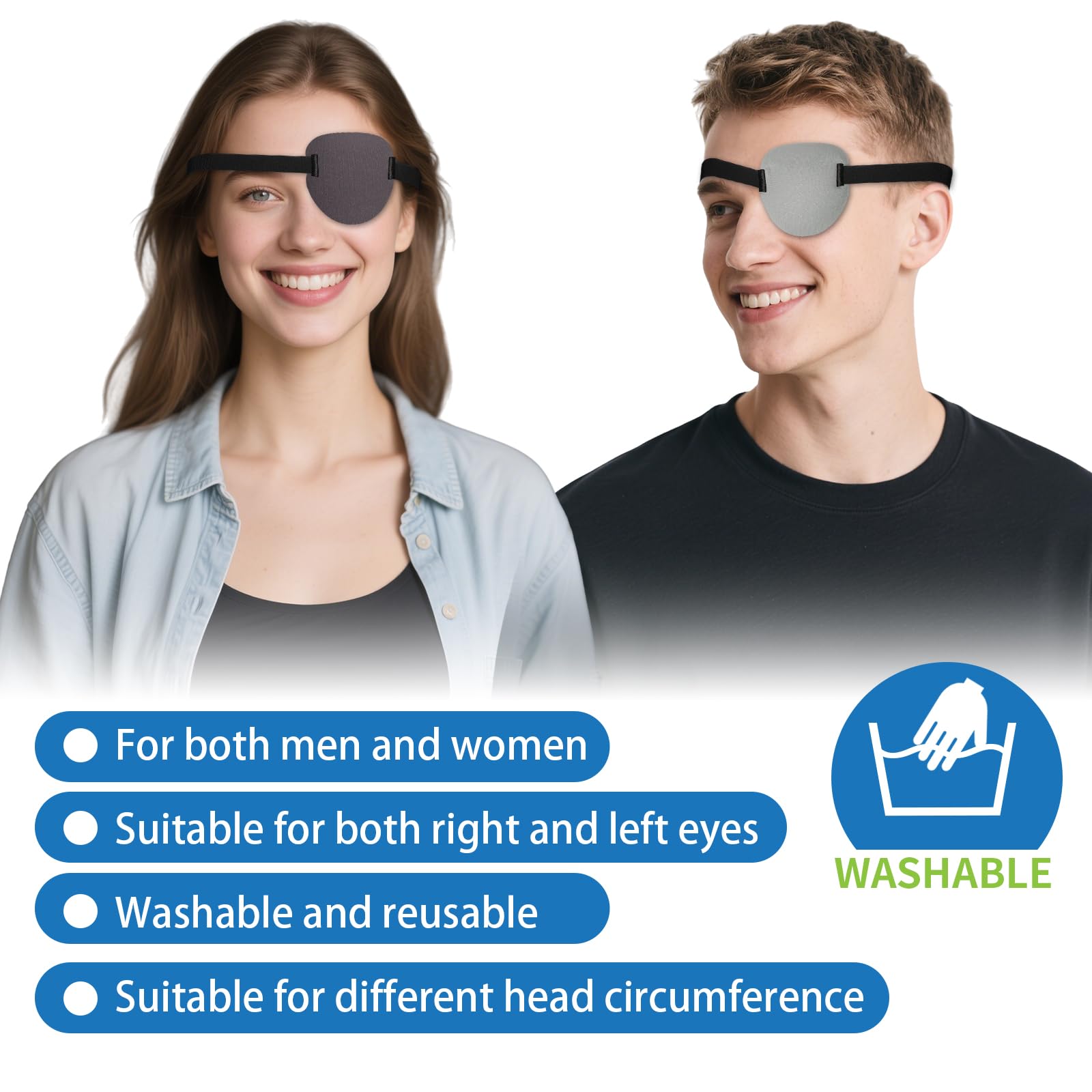 RIKEYO adjustable Velcro eye patch with secure fit for all ages
