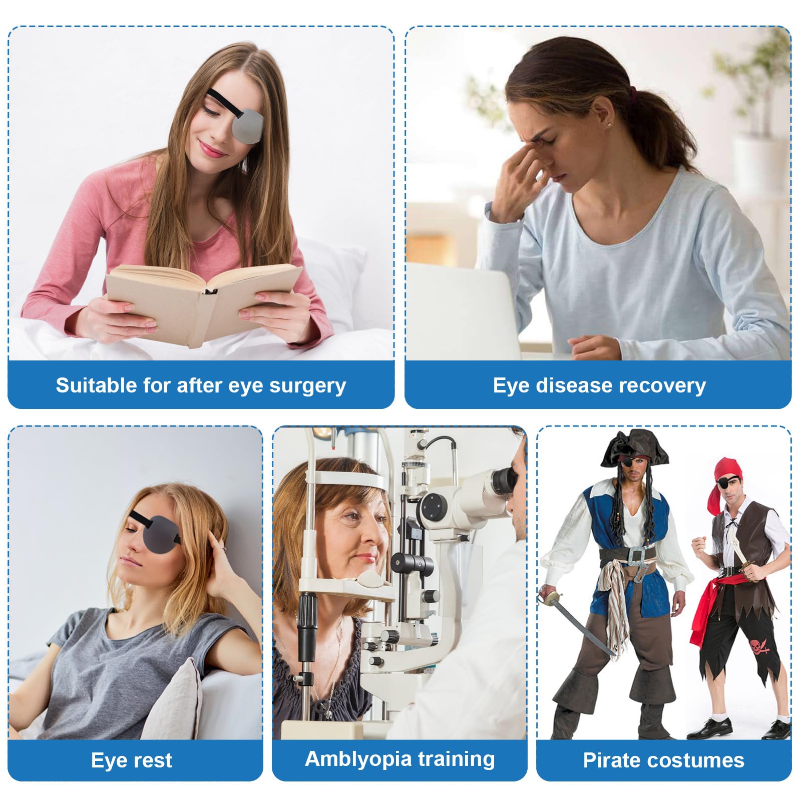 RIKEYO eye patches suitable for adults, kids, cosplay and daily use