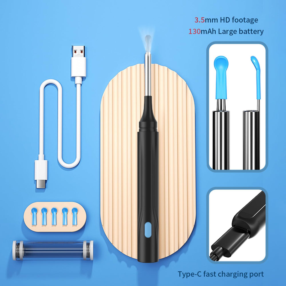 RIKKUSE ear remover with six LED lights for clear inspection.