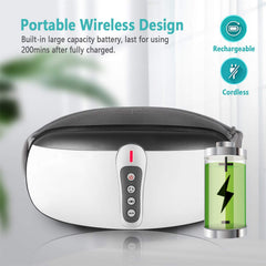 rilassa wireless slimming belt placed on shoulders for relaxing tension relief.