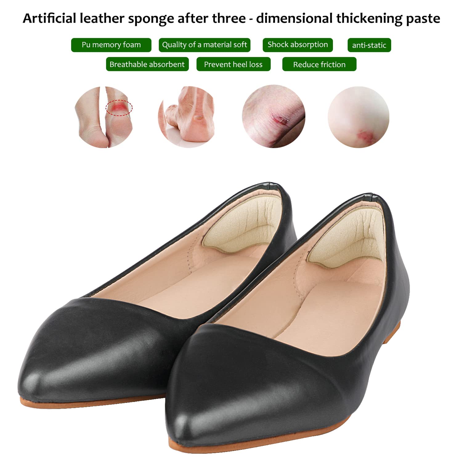 Riootlnm heel grips easy-clean surface ready for wipe-down after wear