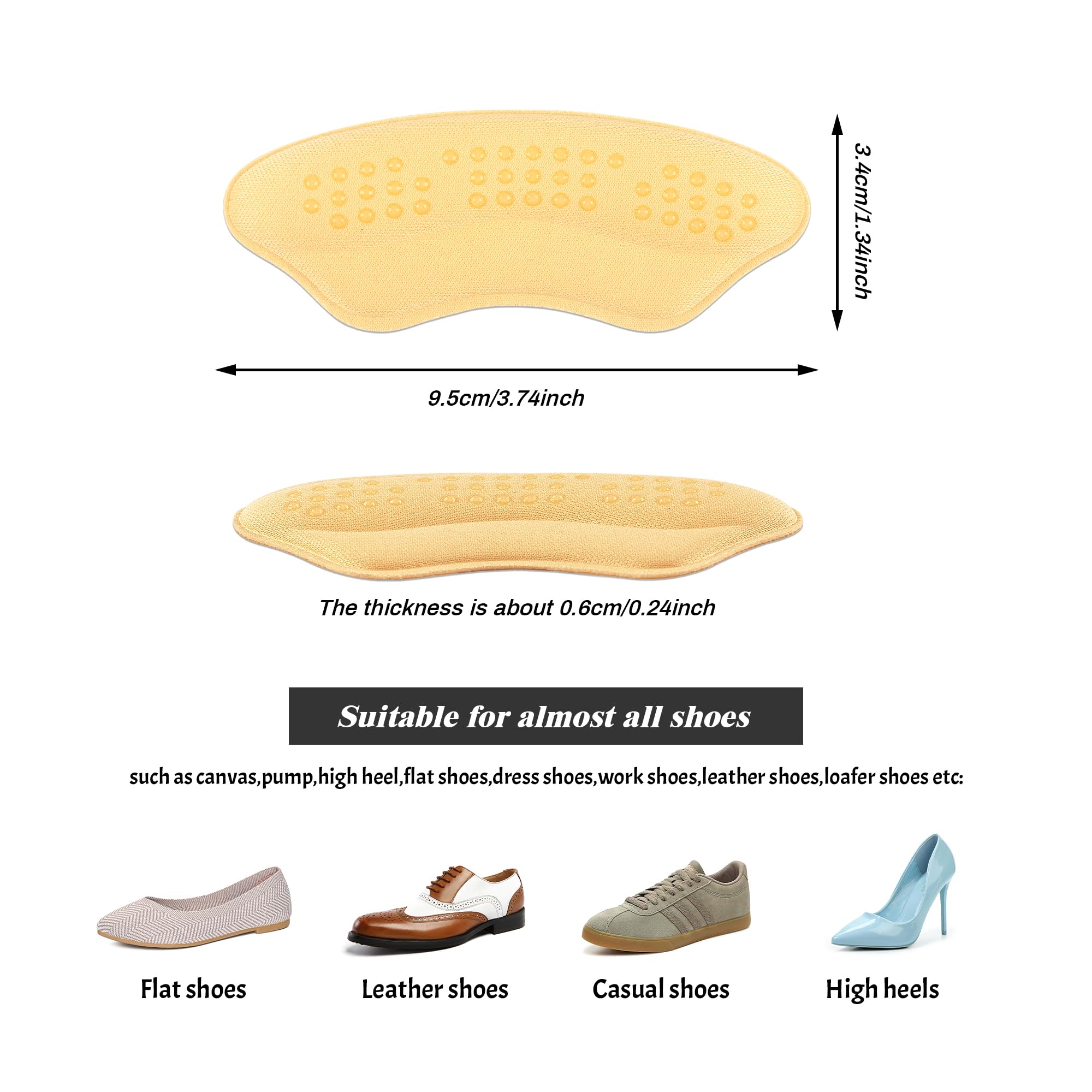 Riootlnm pack of 4 antigel-beige pads for versatile sizing