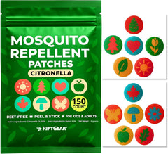 RiptGear Mosquito Patches on sleeve provide citronella protection