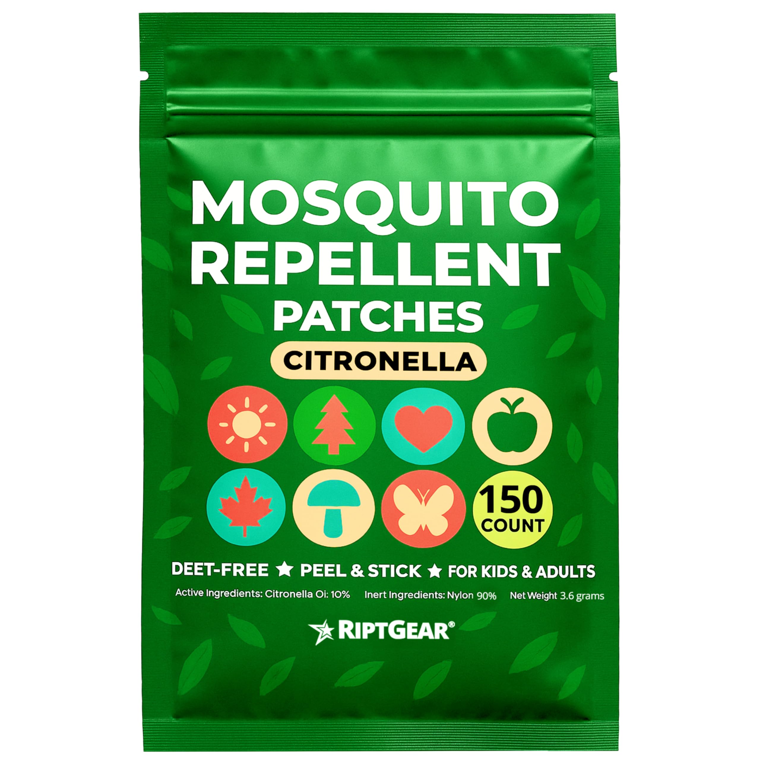 RiptGear Mosquito Patches packaging seal preserves potency
