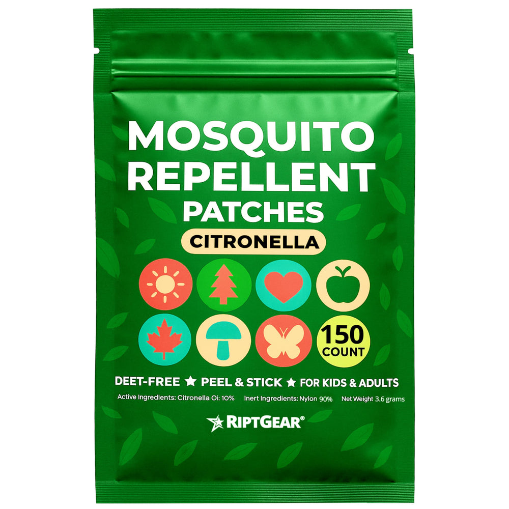 RiptGear Mosquito Patches packaging seal preserves potency