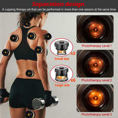 RIRC Smart Cupping Massager control panel showing temperature and settings for customizable comfort