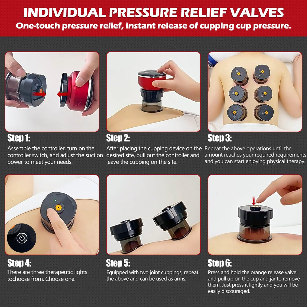RIRC Smart Cupping Massager heating temperature display in action for safe use