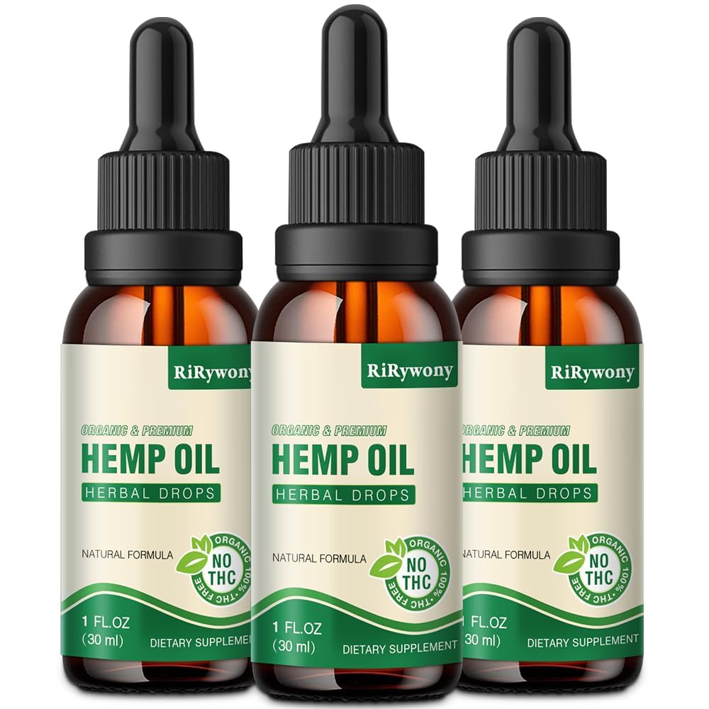 RiRywony Health hemp oil 3-pack bottle front for convenient daily wellness.